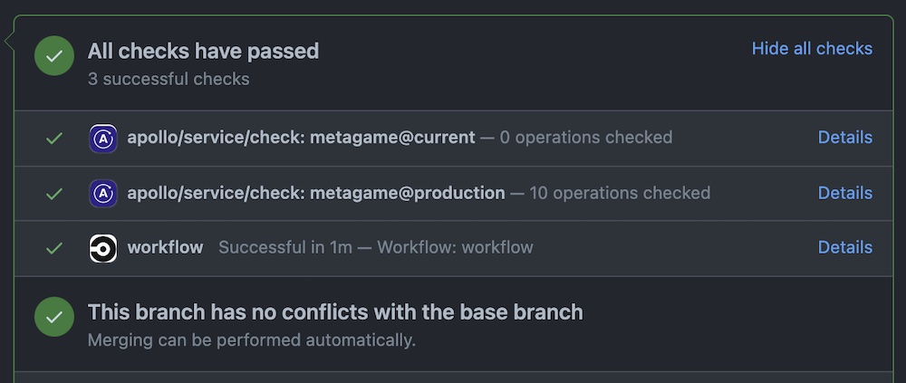 GitHub status view